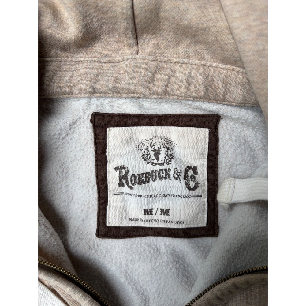 Roebuck & Co Mens Tan Heathered Full Zip Hoodie Sweatshirt Size Medium - Picture 2 of 2